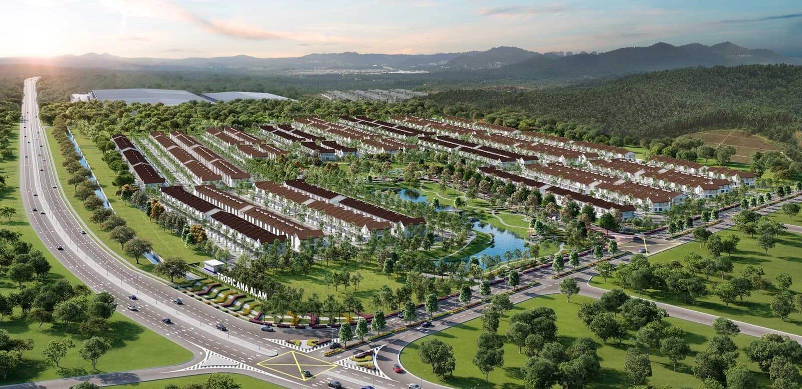 Aerial view of Avisa Residences Phase 1 within Tropicana Alam