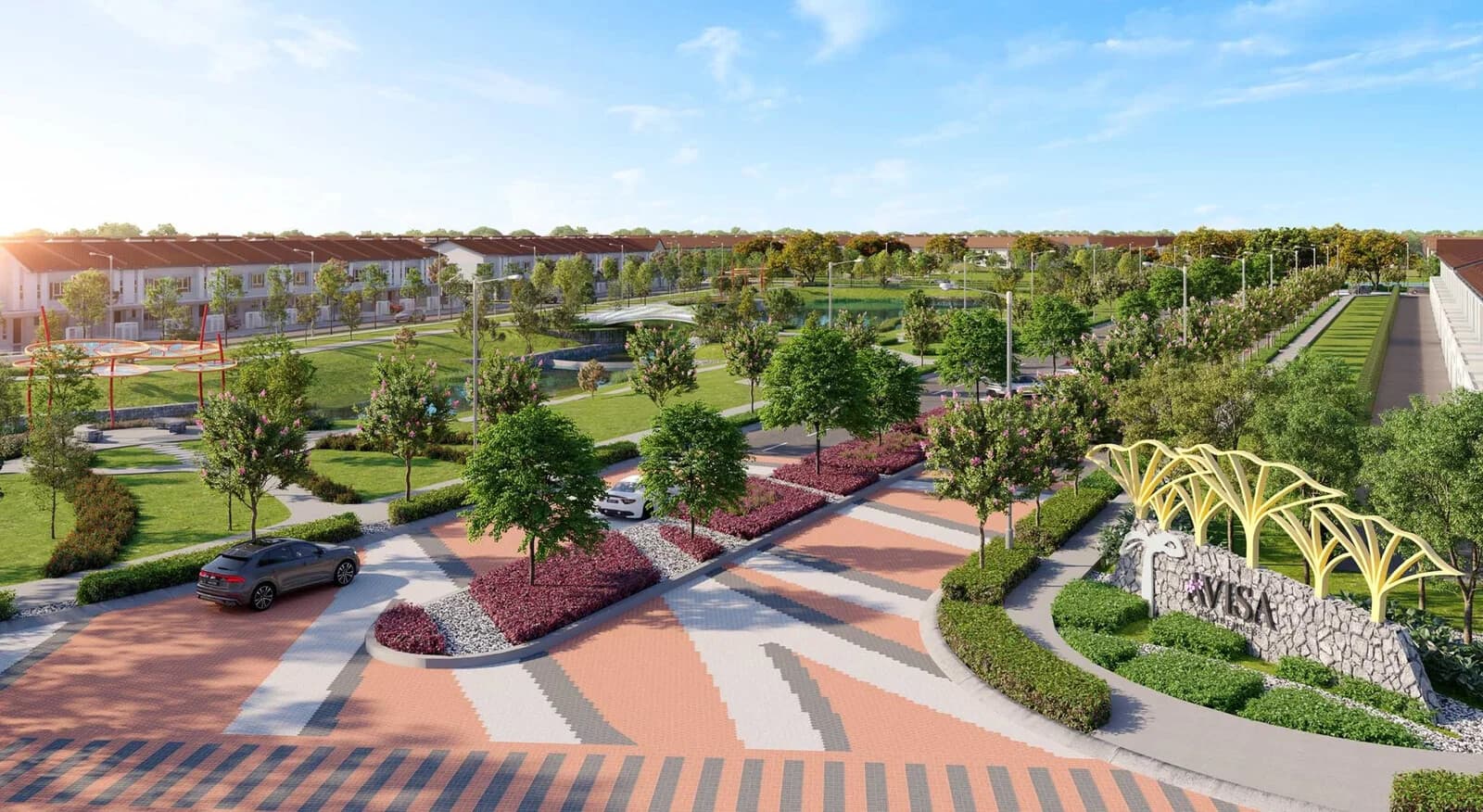 Entrance statement feature at Avisa Residences Phase 1